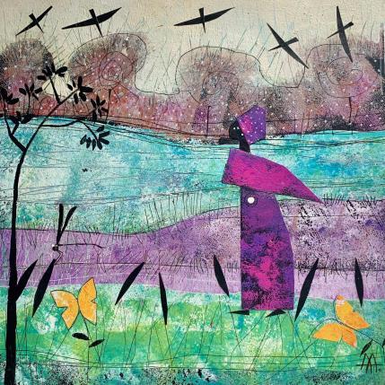 Peinture Paseando en el manglar par Arias Parera Almudena | Tableau Art naïf Acrylique Paysages, Scènes de vie