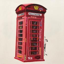 Peinture Phone Home par MR.P0pArT | Tableau Street Art Aquarelle, Graffiti Icones Pop, Scènes de vie, Urbain