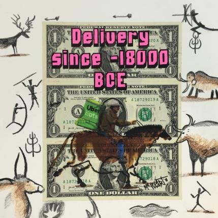 Peinture Face Delivery par MR.P0pArT | Tableau Street Art Acrylique, Collage, Graffiti Animaux, Mode, Société