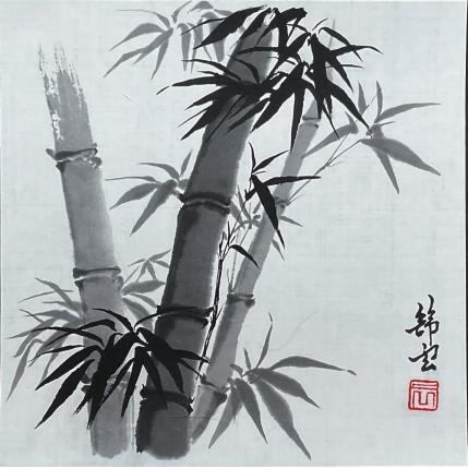 Peinture Bambous 1 par Tayun | Tableau Figuratif Encre Natures mortes