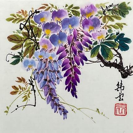 Peinture Glycine par Tayun | Tableau Figuratif Aquarelle, Encre Nature