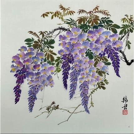 Peinture Glycines par Tayun | Tableau Figuratif Encre Nature