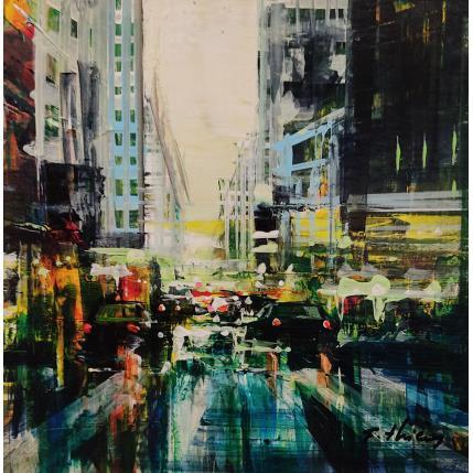 Peinture Fils Avenue par Frédéric Thiery | Tableau Figuratif Acrylique Urbain