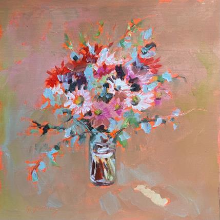 Painting BOUQUET COLORE 7 by Morales Géraldine | Painting Figurative Acrylic, Oil Still-life