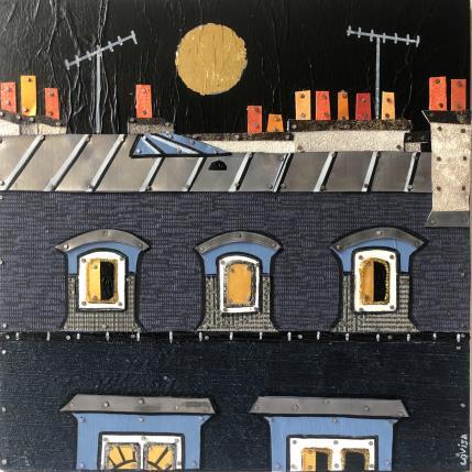 Peinture Les Mystères de Paris par Lovisa | Tableau Figuratif Bois Urbain