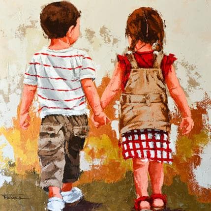 Peinture Dorado par Escobar Francesca | Tableau Figuratif Acrylique scènes de vie