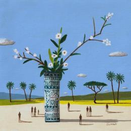 Painting Ikebana by Lionnet Pascal | Painting Surrealism Acrylic Landscapes, Life style, Pop icons, Still-life