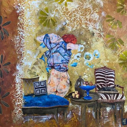 Peinture Les instants perécieux par Romanelli Karine | Tableau Figuratif Collage Scènes de vie