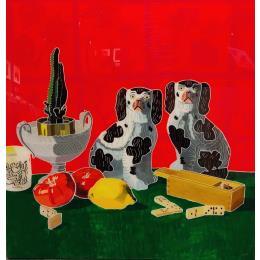 Peinture les chiens joueurs par Auriol Philippe | Tableau Figuratif Acrylique, Plexiglas, Posca Natures mortes