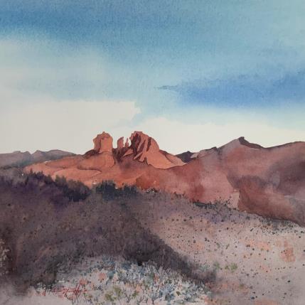 Peinture SEDONA 103 par Seruch Capouillez Isabelle | Tableau Figuratif Aquarelle Paysages, Urbain