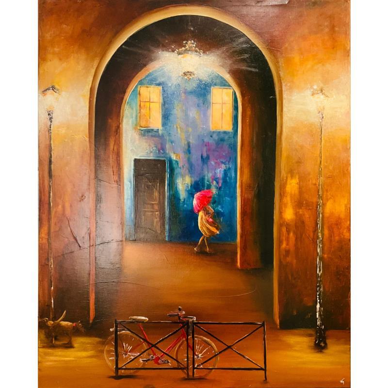 Peinture Promenade par Vinnie | Tableau Figuratif Huile