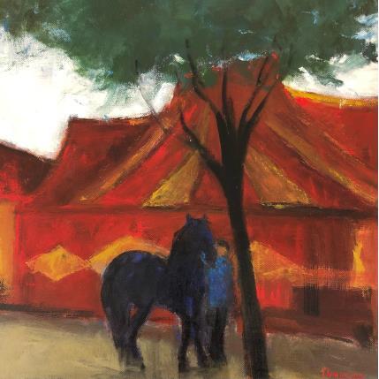 Peinture Complicité-2 par Fernando | Tableau Figuratif Huile Scènes de vie