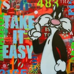 Pintura Take it easy por Euger Philippe | Pintura Pop-art Acrylic, Graffiti Pop icons
