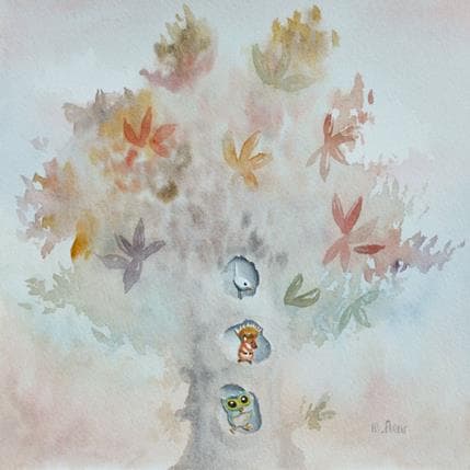 Peinture Arbre par Marjoline Fleur | Tableau Art naïf scènes de vie