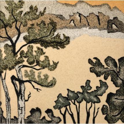 Peinture La pinède par Jovys Laurence  | Tableau Matiérisme Sable Paysages