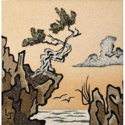 Peinture Pin solitaire par Jovys Laurence  | Tableau Matiérisme Sable Paysages