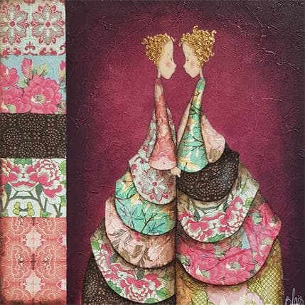 Peinture Violette et Oscar par Blais Delphine | Tableau Art naïf Acrylique Scènes de vie