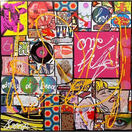 Peinture One life par Costa Sophie | Tableau Pop-art Acrylique, Collage, Posca, Upcycling Icones Pop