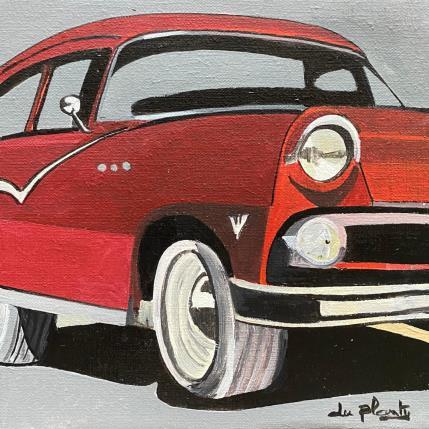 Peinture Cuba Rouge par Du Planty Anne | Tableau Figuratif Acrylique Urbain