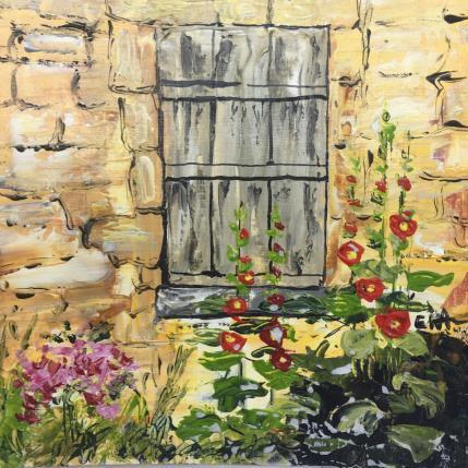 Peinture Fenêtre en Provence par Rey Ewa | Tableau Figuratif Acrylique Paysages