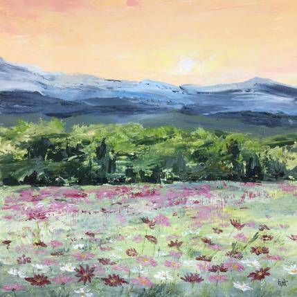 Peinture Cosmos sur terre par Rey Ewa | Tableau Figuratif Acrylique Paysages