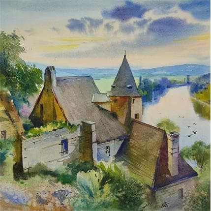 Peinture Bourgogne 20 par Khodakivskyi Vasily | Tableau Figuratif Aquarelle Urbain