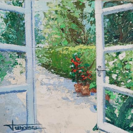 Peinture Salida al jardín par Escobar Francesca | Tableau Figuratif Acrylique, bois scènes de vie