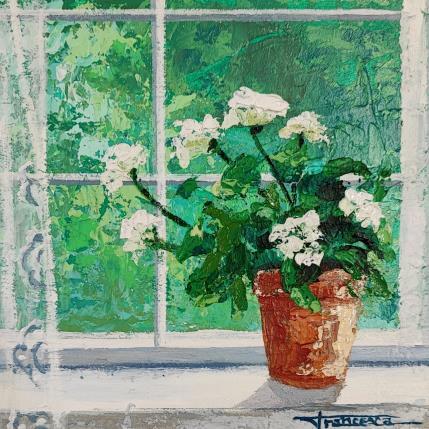 Peinture Geraneo blanco par Escobar Francesca | Tableau Figuratif Acrylique, bois scènes de vie