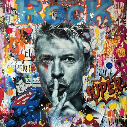 Painting sans titre david by Novarino Fabien | Painting Pop-art Pop icons