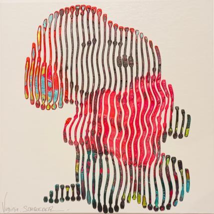 Peinture Snoopy l'amour à la place du coeur. L'amour est la vie par Schroeder Virginie | Tableau Pop-art Acrylique, Huile Icones Pop