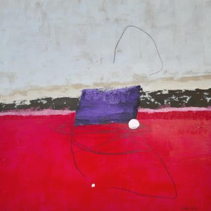 Painting abstract red D10 by Wilms Hilde | Painting Abstract Cardboard, Gluing Minimalist
