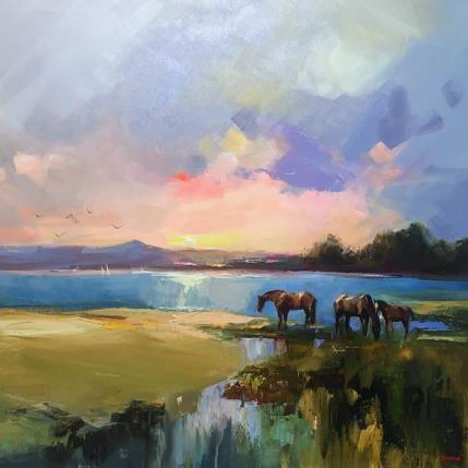 Painting Hot Valley by Bond Tetiana | Painting Figurative Oil Animals, Landscapes