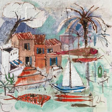 Peinture poissons brillants par Colombo Cécile | Tableau Figuratif Acrylique, Pastel Paysages