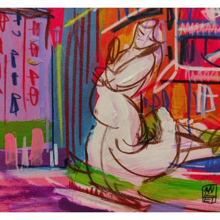 Pintura L'eau au pied des maisons  por Anicet Olivier | Pintura Figurative Acrylic Urban