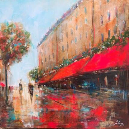 Peinture Café Saint Germain par Solveiga | Tableau Figuratif Acrylique Urbain
