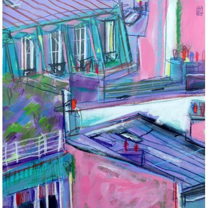 Peinture Nuit d'été parisienne par Anicet Olivier | Tableau Figuratif Acrylique Urbain