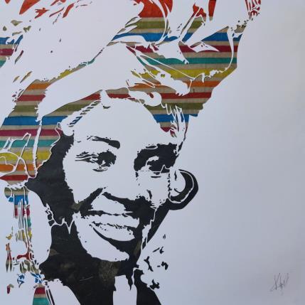 Peinture Keep Smiling par Louafi Valentine | Tableau Figuratif Minimaliste, Portraits