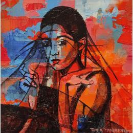 Gemälde La jeune mariée von Manesenkow Tania | Gemälde Figurativ Öl Porträt