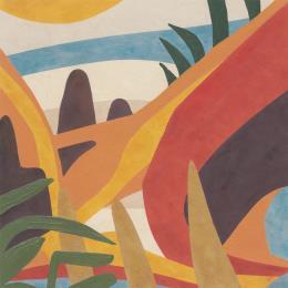 Peinture Chat Coyot par Billy Dust | Tableau Abstrait Acrylique Minimaliste, Paysages, Scènes de vie