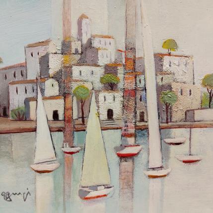 Gemälde Reflets von Burgi Roger | Gemälde Figurativ Acryl Landschaften, Marine, Pop-Ikonen