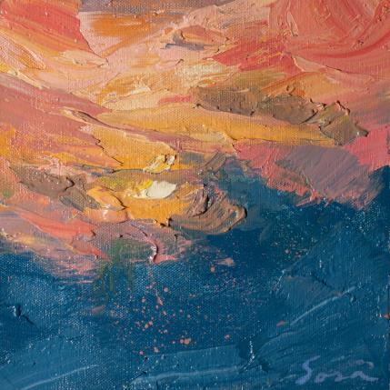 Peinture Hidden sun par Fran Sosa | Tableau Abstrait Huile Paysages