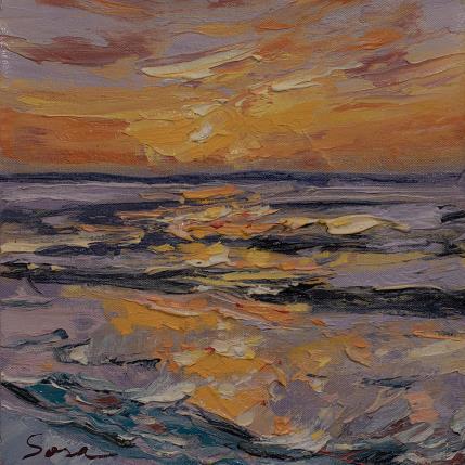 Peinture Sun over water par Fran Sosa | Tableau Figuratif Huile Marine, Paysages