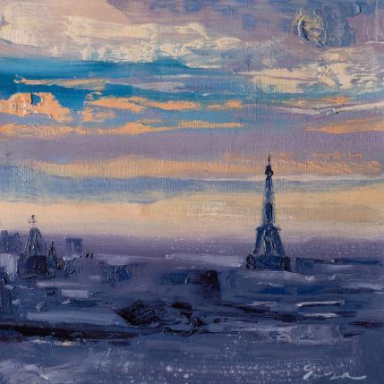 Peinture Paris from the height par Fran Sosa | Tableau Figuratif Huile Paysages, Urbain