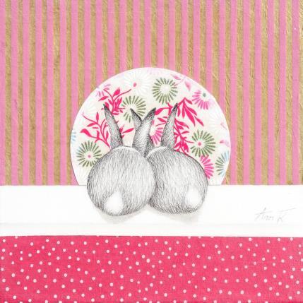 Peinture Amours par Ann R | Tableau Art naïf Encre, Papier Animaux