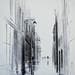 Peinture Douce sensation par Galloro Maurizio | Tableau Figuratif Huile Vues urbaines noir & blanc