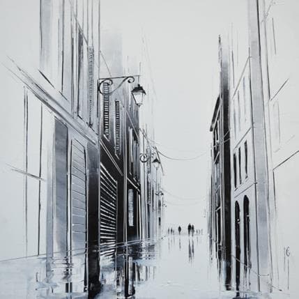 Peinture Douce sensation par Galloro Maurizio | Tableau Figuratif Huile noir & blanc, Vues urbaines
