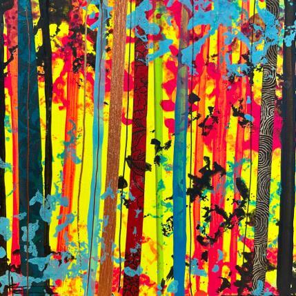 Peinture Forêt abstraite 1 par Locoge Alice | Tableau Figuratif Acrylique Animaux