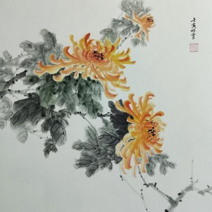 Painting Florist's daisy by Du Mingxuan | Painting Figurative Watercolor Landscapes