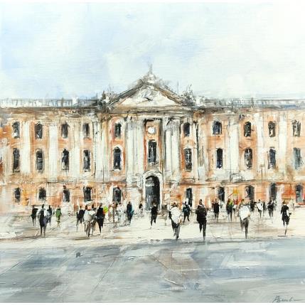 Peinture Le Capitole par Poumelin Richard | Tableau Figuratif Huile scènes de vie, Urbain