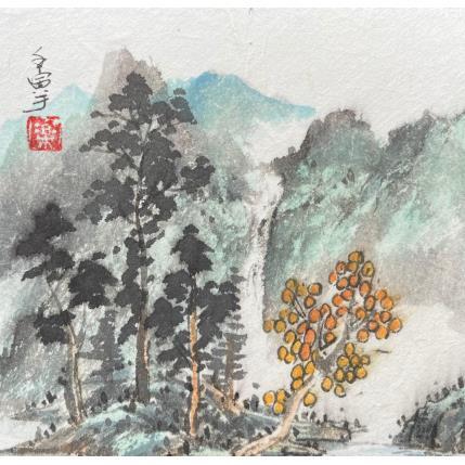 Peinture Waterfall par Yu Huan Huan | Tableau Figuratif Encre Paysages